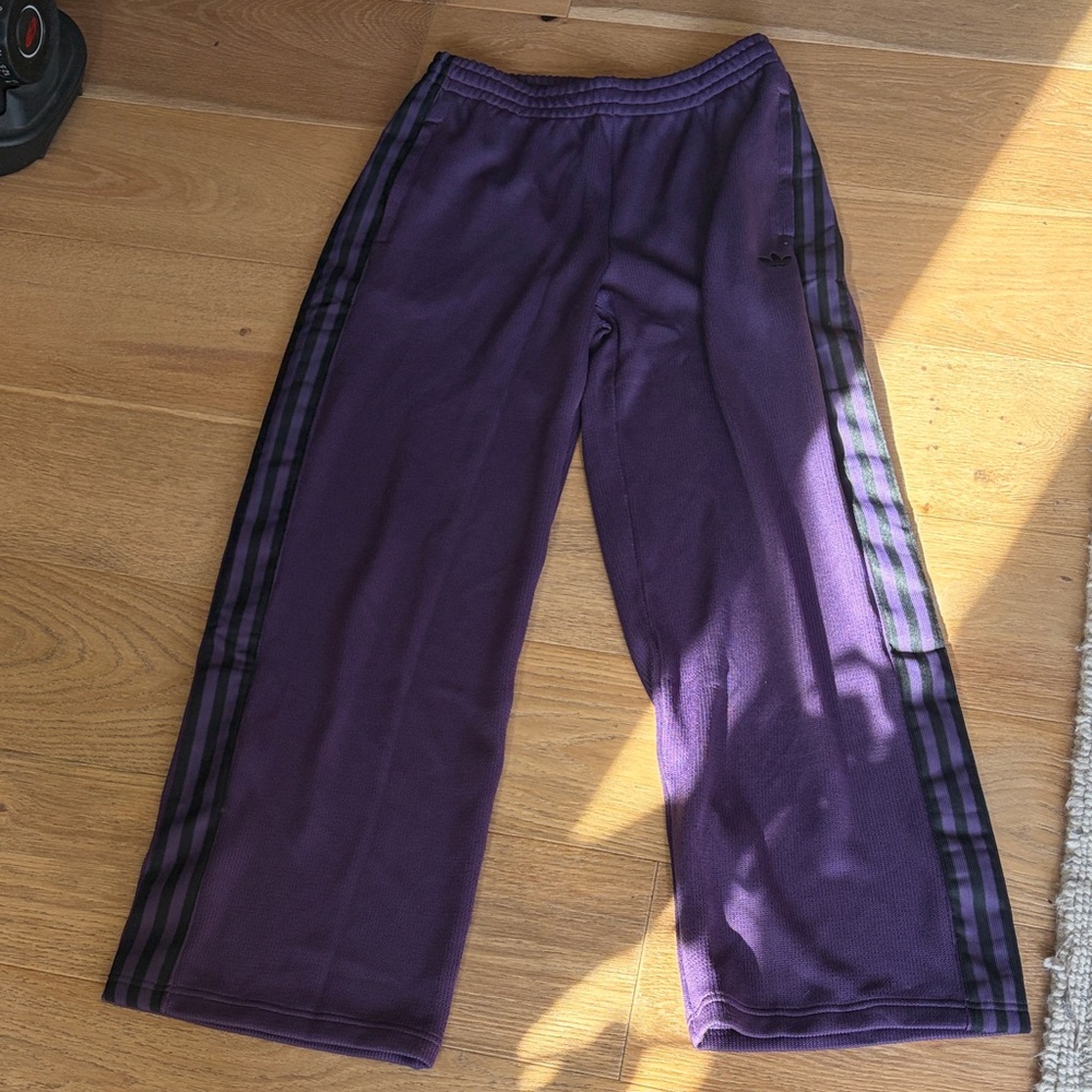 Adidas firebird sweater wide leg pant.